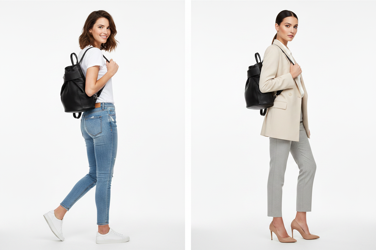 Come abbinare uno zaino in pelle nero ad ogni outfit