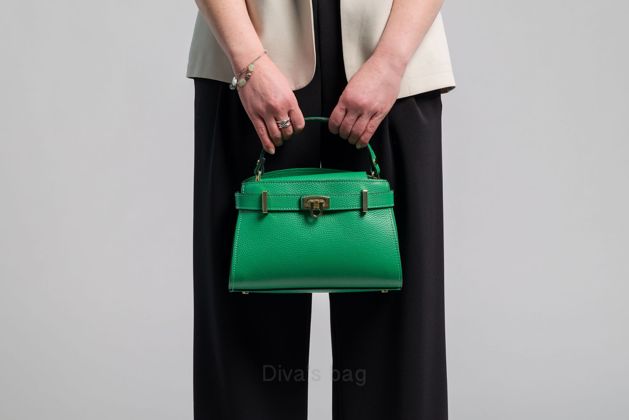 Diva's Bag Ischia Borsa in Pelle Bluette