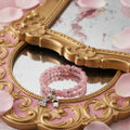 Set 2 Bracciali Artigianali Calcedonio Rosa con Charm Ballerina