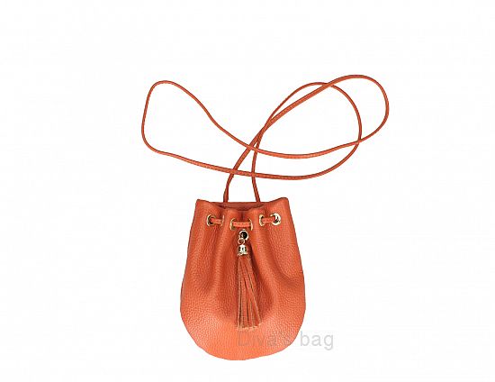 Diva's Bag Palmira Tracollina in Pelle Papaya