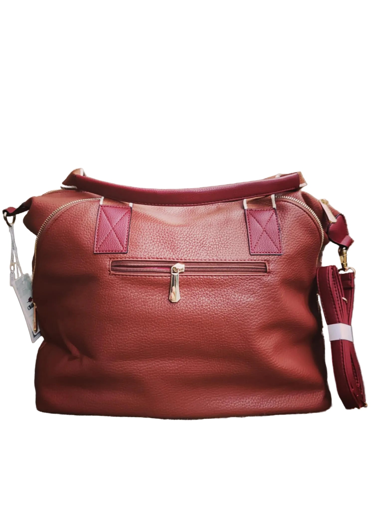 Borsa a Tracolla Donna Charro Multicolore Marrone con Intarsi Neri