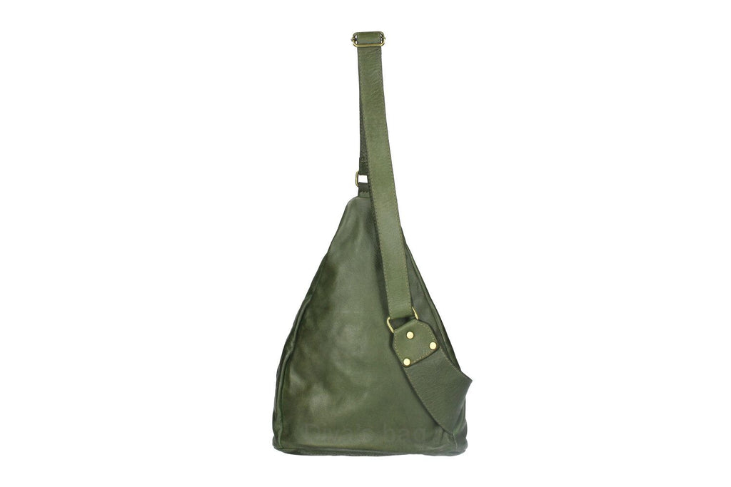 Borsa Monospalla in Pelle DIVA'S Bag Murphy Verde