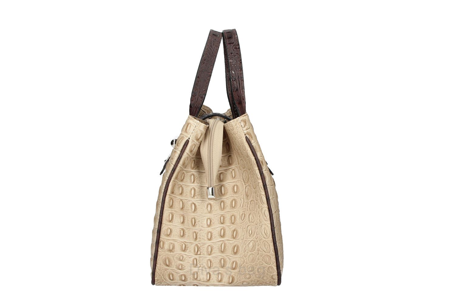 Borsa a Mano DIVA'S Bag Laura Beige con Finiture Marroni