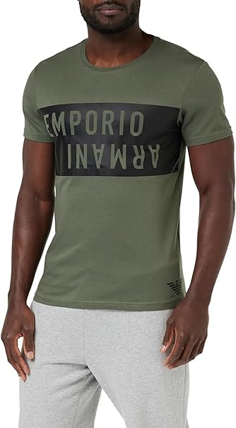 Emporio Armani T-shirt Uomo Manica Corta – Colore Verde, 100% Cotone, Taglia XL