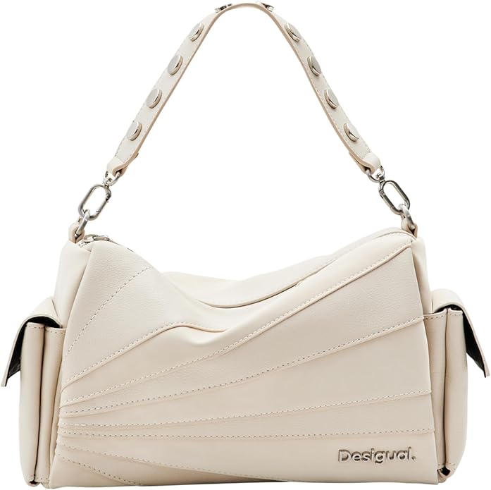 Desigual Borsa Donna a Spalla – Colore Beige, Tracolla Removibile