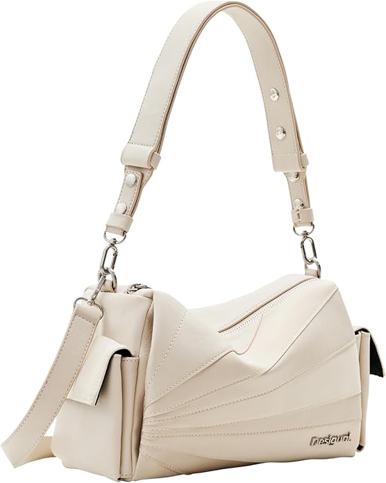 Desigual Borsa Donna a Spalla – Colore Beige, Tracolla Removibile