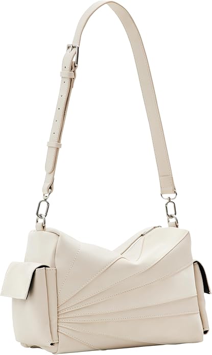 Desigual Borsa Donna a Spalla – Colore Beige, Tracolla Removibile