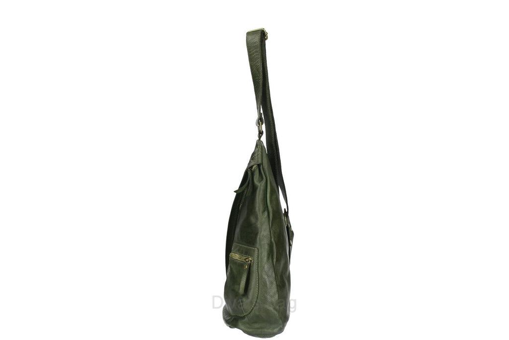 Borsa Monospalla in Pelle DIVA'S Bag Murphy Verde