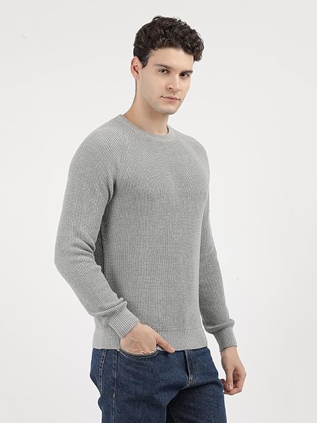 Calvin Klein Maglione Uomo Manica Lunga – Colore Grigio, 100% Cotone, Taglia XL