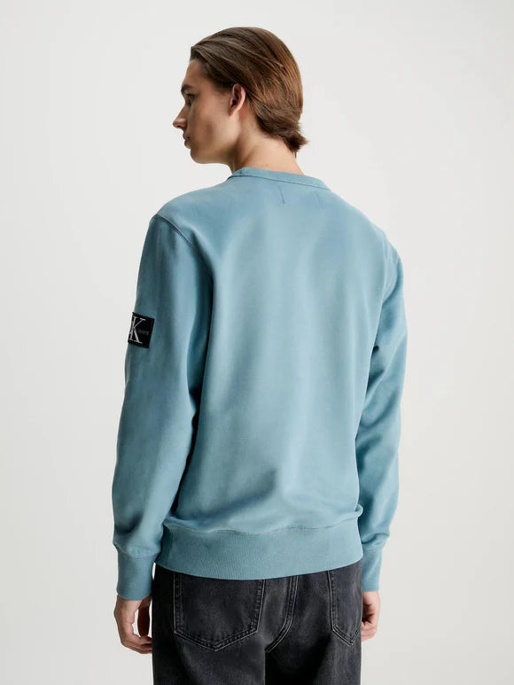 Calvin Klein Felpa Uomo Girocollo – Colore Blu, Cotone Biologico, Taglia XL