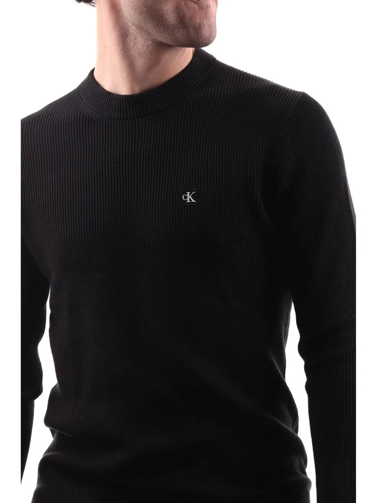 Calvin Klein Maglione Uomo a Coste – Colore Nero, 100% Cotone, Taglia XL