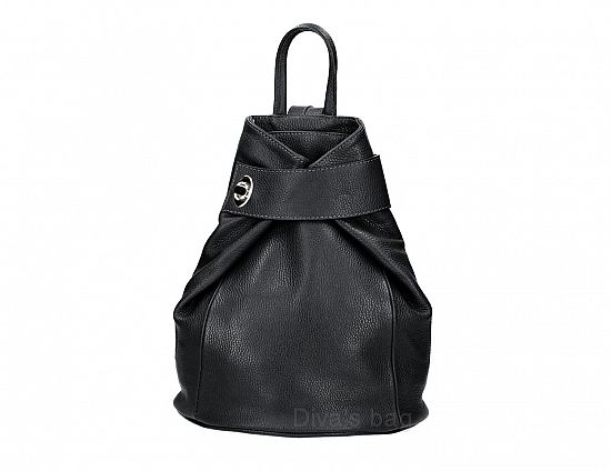 Diva's Bag Zaino Latisha in Pelle – Colore Nero, Made in Italy, 24x30x11 cm