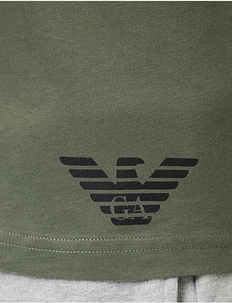 Emporio Armani T-shirt Uomo Manica Corta – Colore Verde, 100% Cotone, Taglia XL