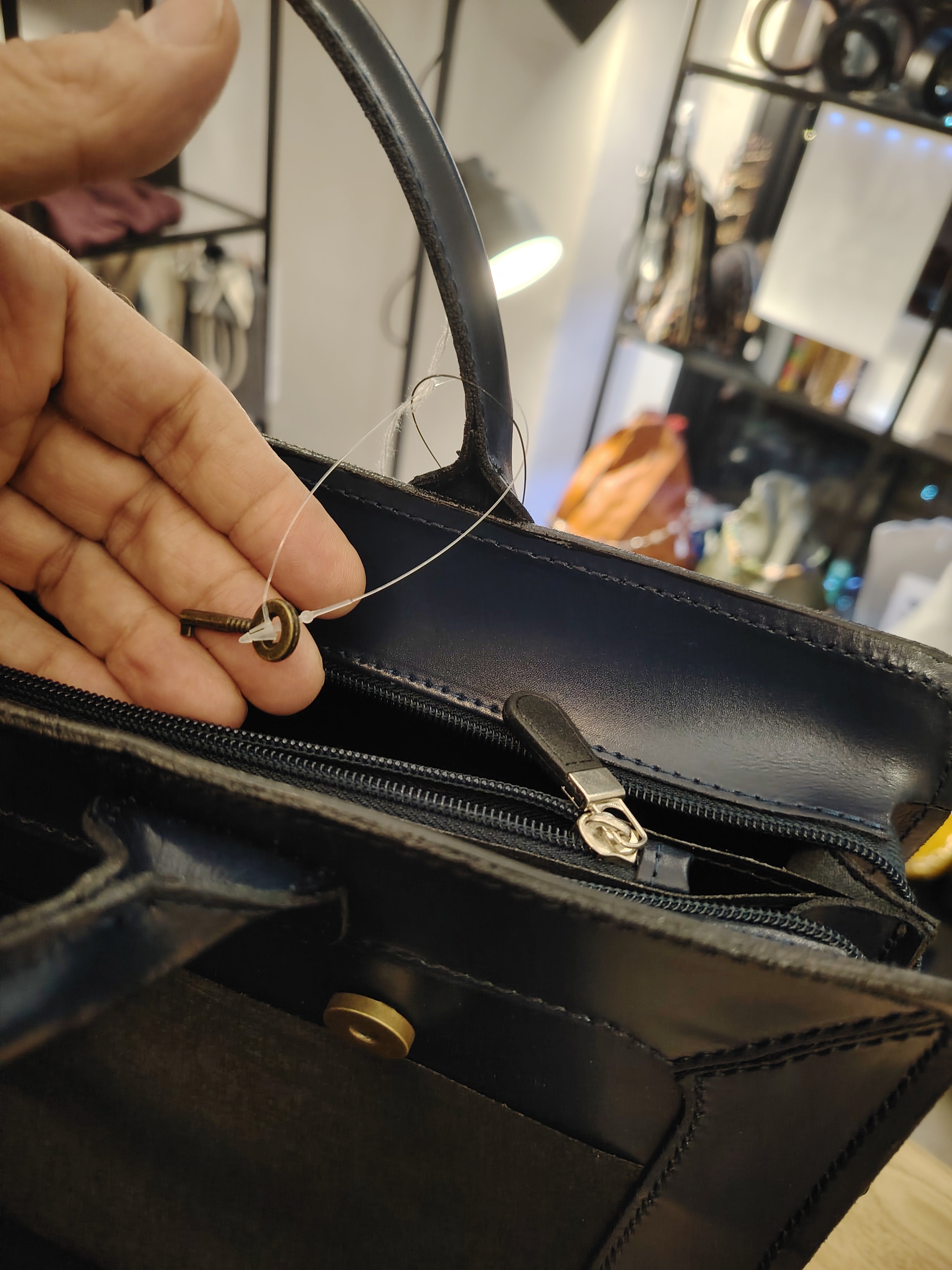 Cartella in Pelle DIVA'S Bag Franky Blu Scuro