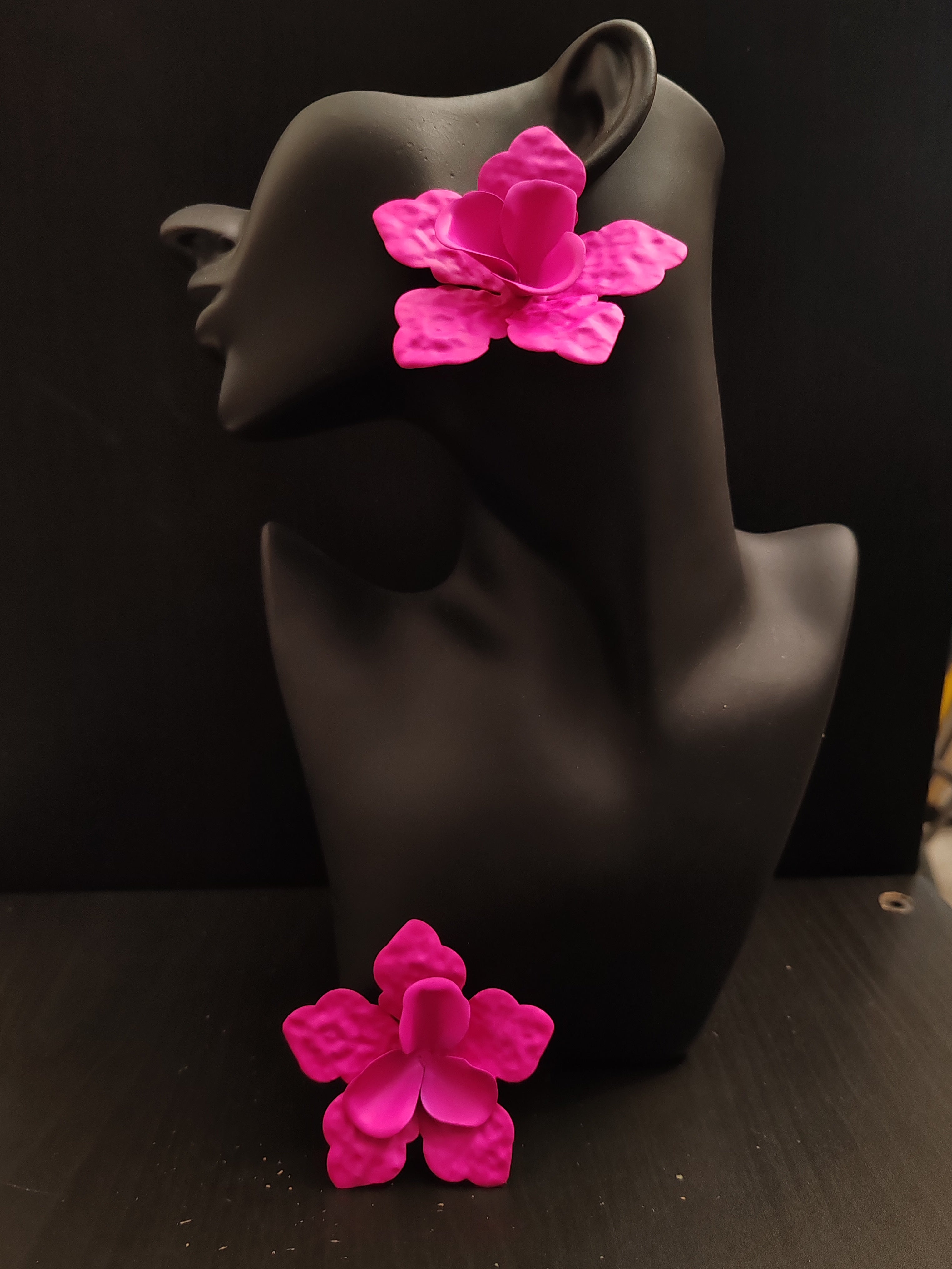 Orecchini a Fiore Fucsia Donna - Bigiotteria Colorata Primavera