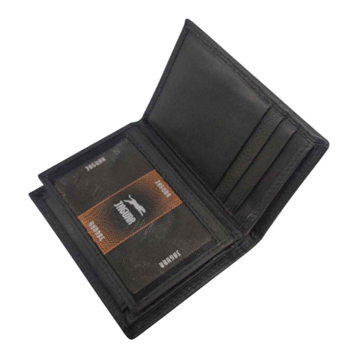 JAGUAR Portafoglio Uomo in Pelle Nero con Scatola Regalo – 807-48
