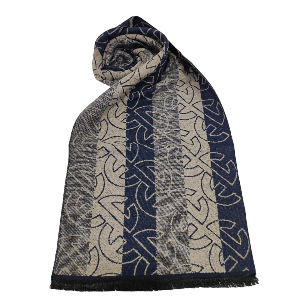 Enrico Coveri Sciarpa Uomo – Colore Blu e Grigio, 100% Viscosa