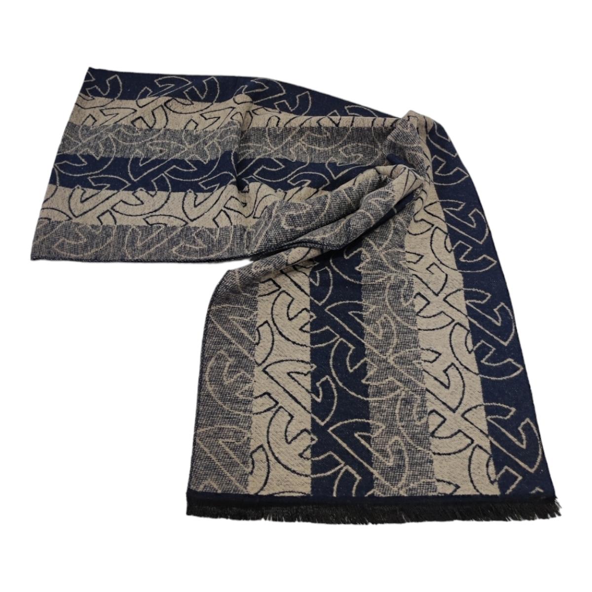 Enrico Coveri Sciarpa Uomo – Colore Blu e Grigio, 100% Viscosa