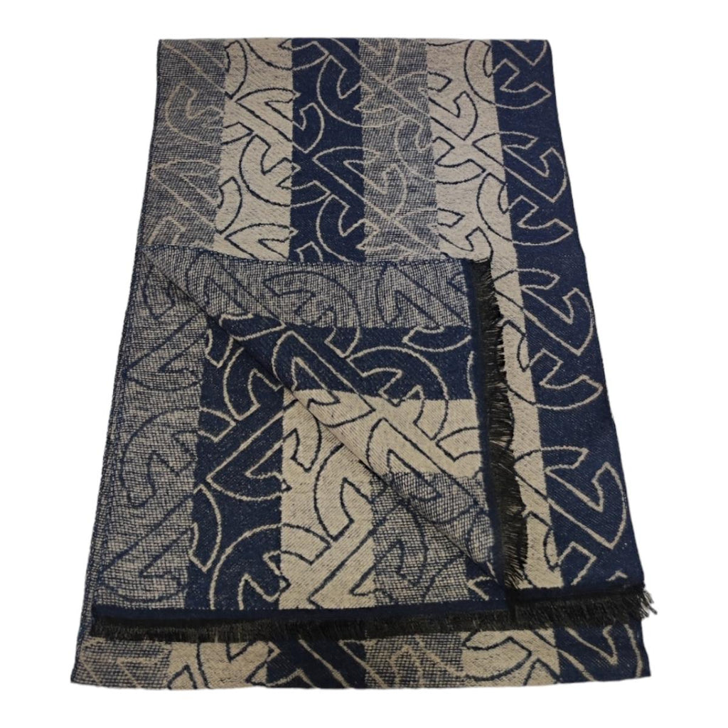 Enrico Coveri Sciarpa Uomo – Colore Blu e Grigio, 100% Viscosa