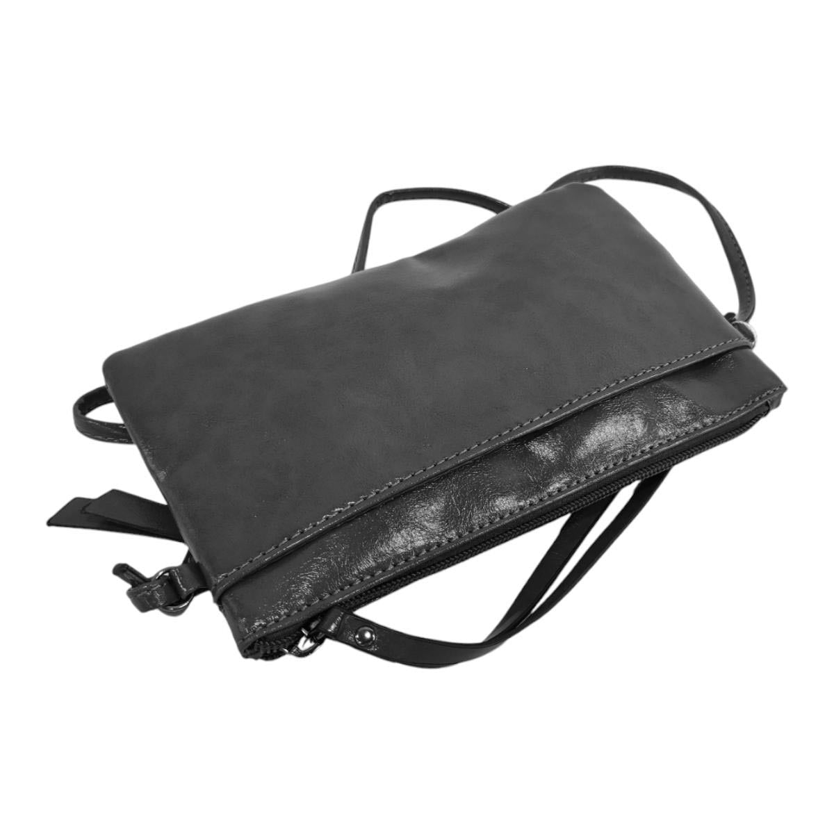 Naj-Oleari Borsa Donna Clutch a Tracolla in Ecopelle Nera – 62035