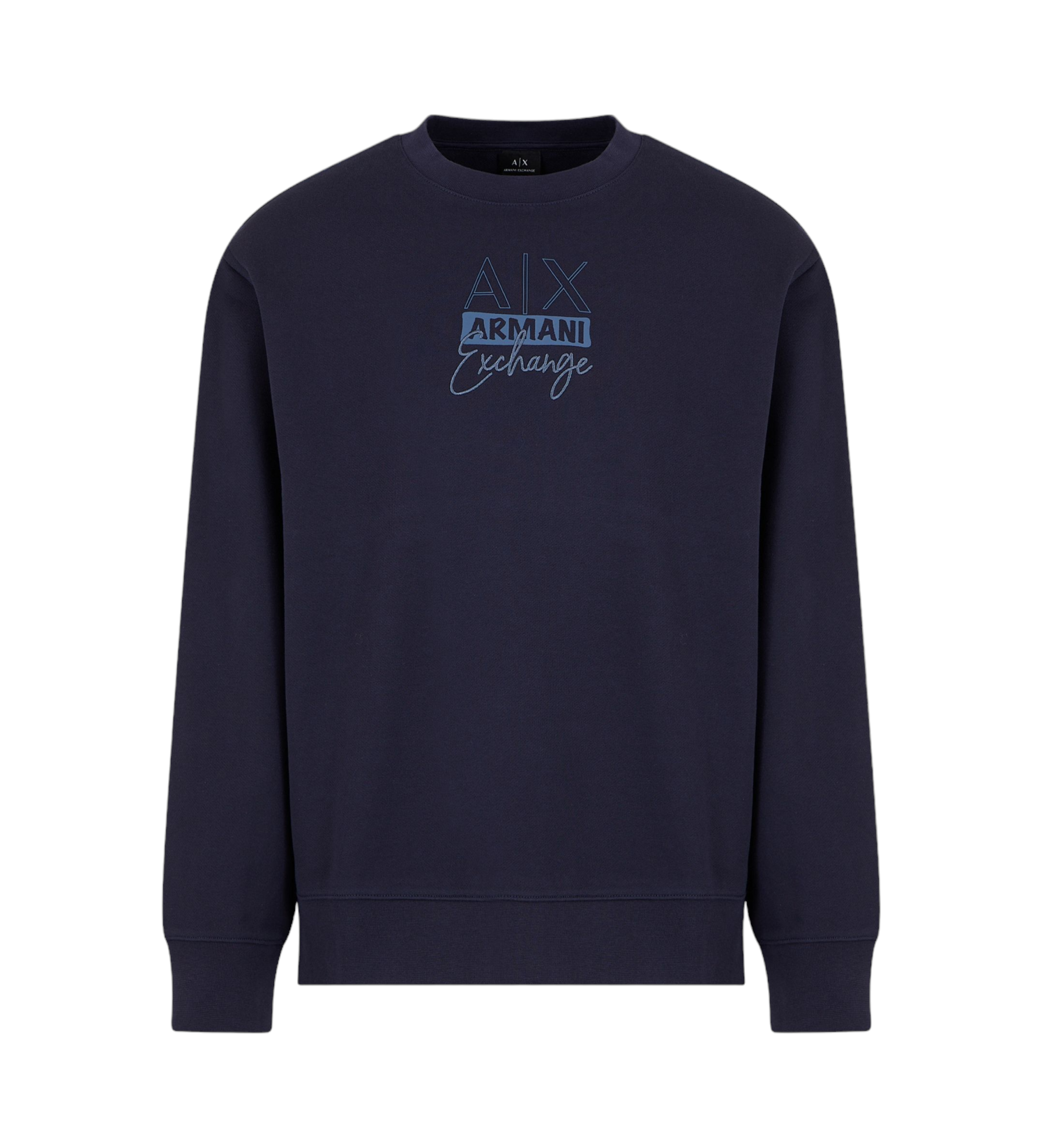 Armani Exchange Felpa Uomo Girocollo – Colore Blu, 100% Cotone, Taglia L