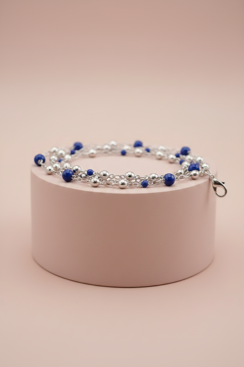 Bracciale Lamù fili distesi piedistallo rosa cipria