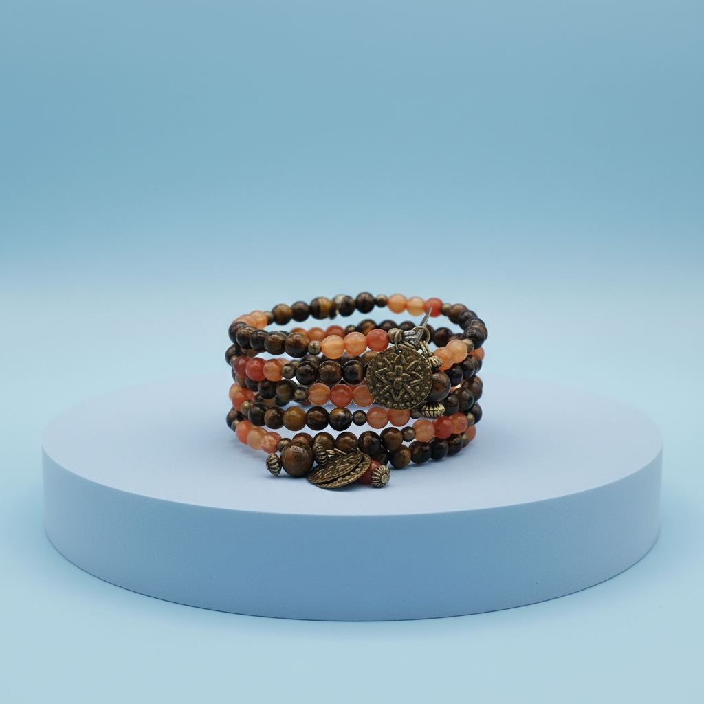 Bracciale su piedistallo azzurro