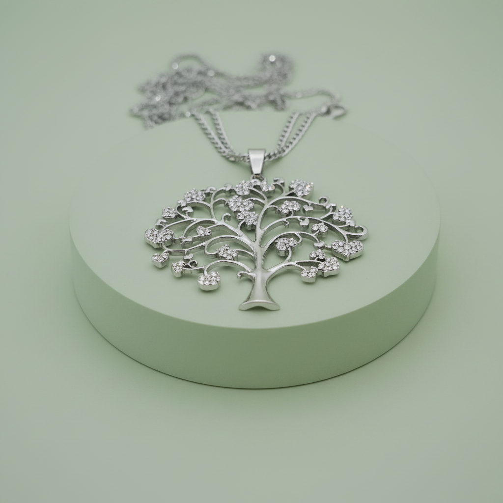 Collana albero della vita verde salvia