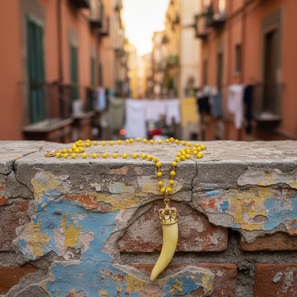Collana Cornetto Giallo Vicolo Napoletano