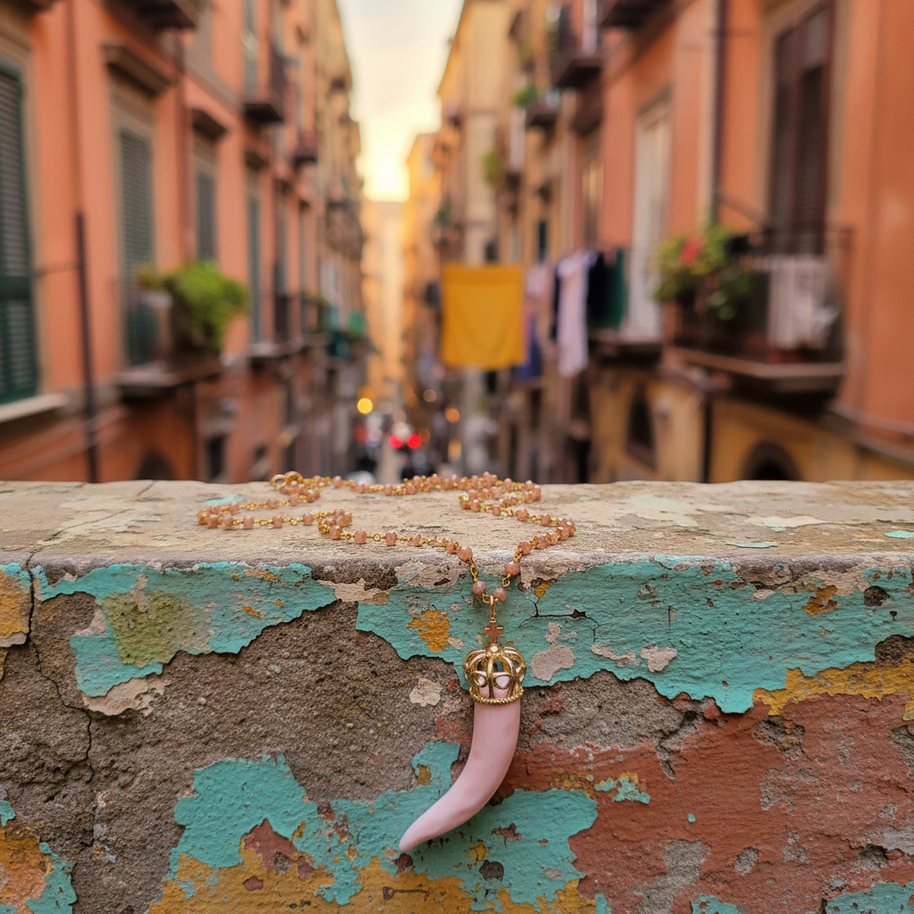 Collana Cornetto Rosa Vicolo Napoletano