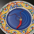 Collana Cornetto Rosso su Piatto Ceramica Napoletana