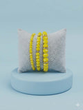 Set 3 Bracciali Donna Cristallo Giallo con Rondelle Strass