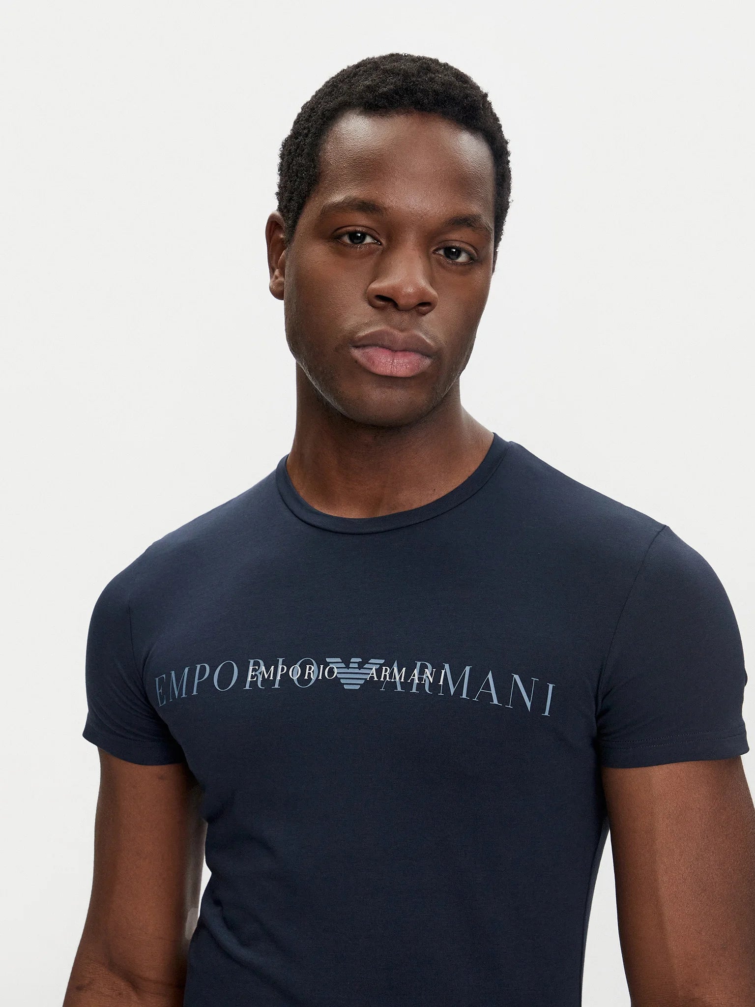 Emporio Armani T-shirt Uomo Manica Corta – Colore Blu, Cotone ed Elastane, Taglia L