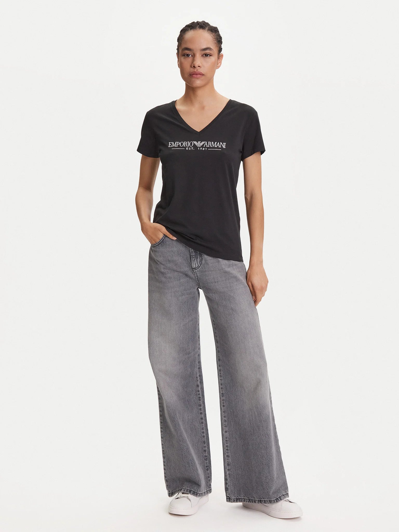 Emporio Armani EA7 T-Shirt Donna Manica Corta – Colore Nero, Taglia L