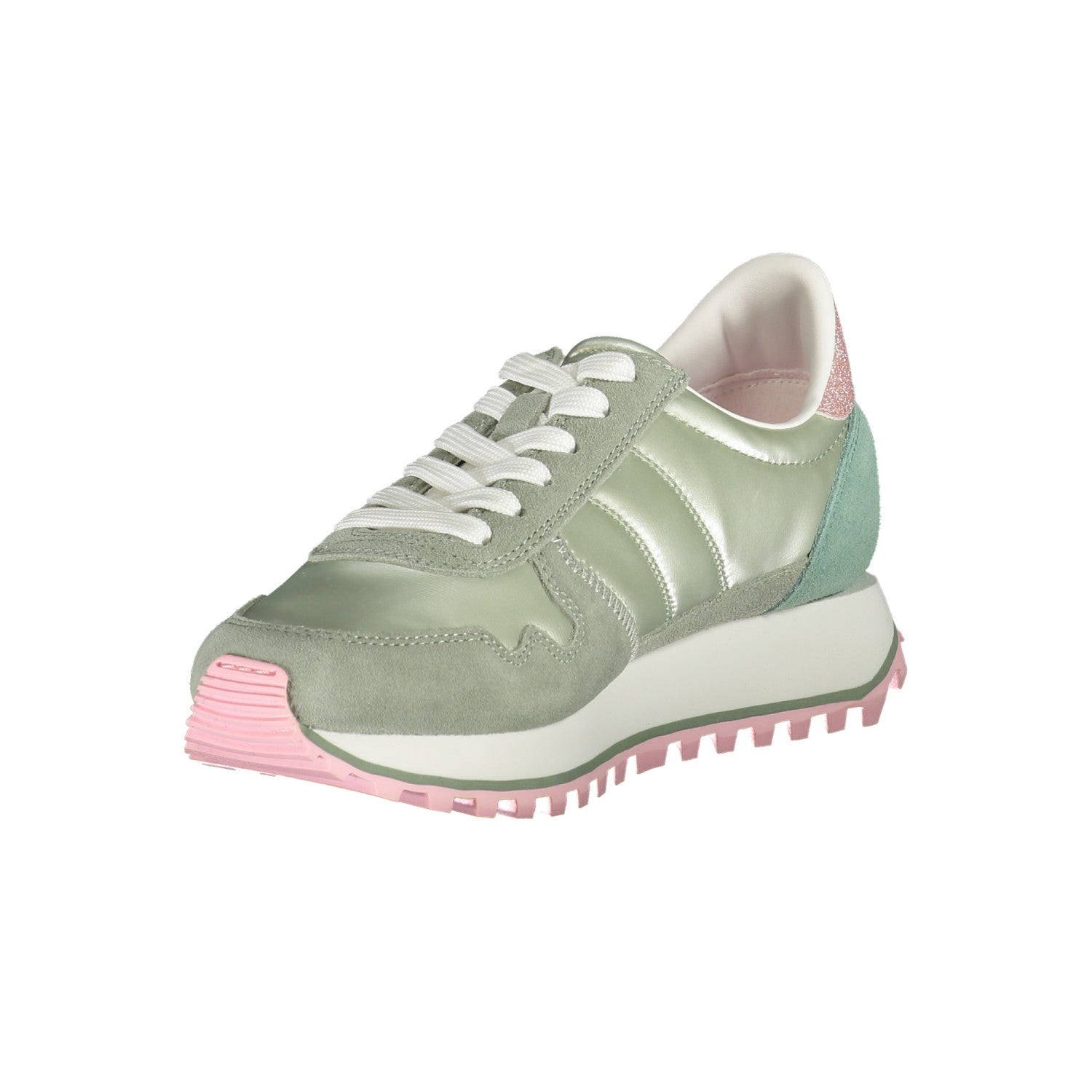 Blauer Sneakers Donna – Colore Verde con Intarsi Rosa, Taglia 40