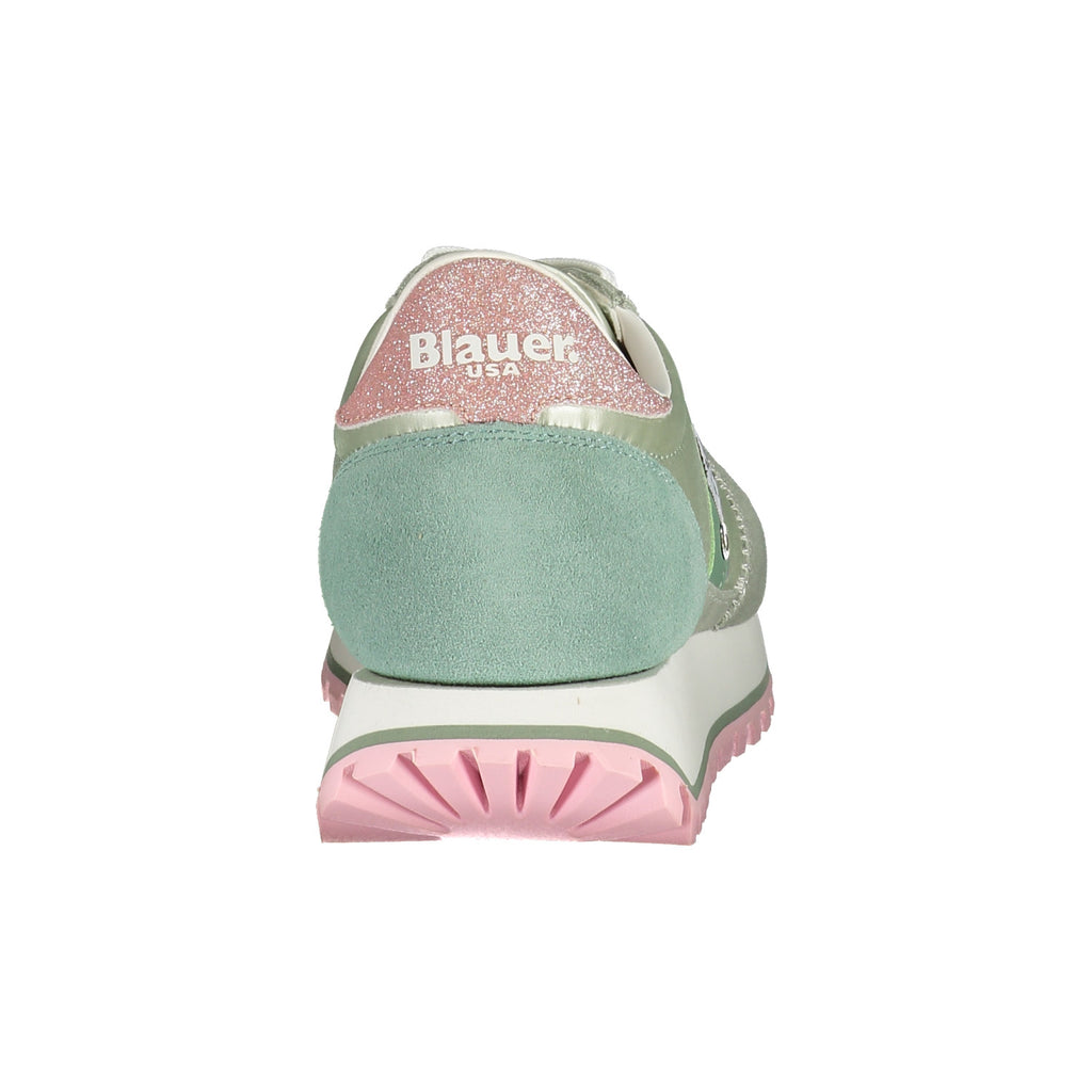 Blauer Sneakers Donna – Colore Verde con Intarsi Rosa, Taglia 40