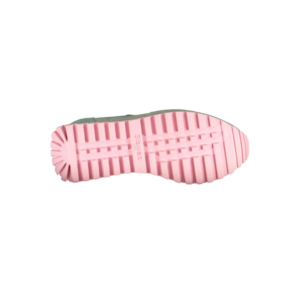 Blauer Sneakers Donna – Colore Verde con Intarsi Rosa, Taglia 40