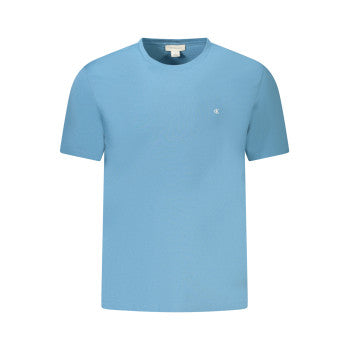 Calvin Klein T-Shirt Uomo Manica Corta – Colore Azzurro, Ricamo Logo, Taglia XL