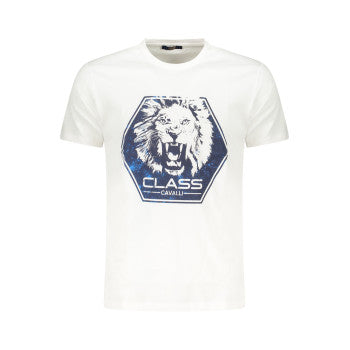 Cavalli Class T-Shirt Uomo Manica Corta – Colore Bianco, Stampa, Taglia XL