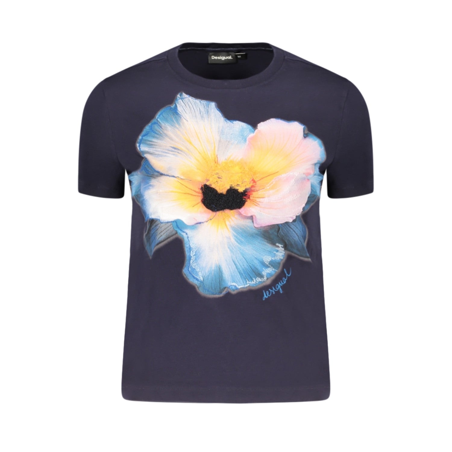 DESIGUAL T-SHIRT MANICHE CORTE DONNA BLU TAGLIA L