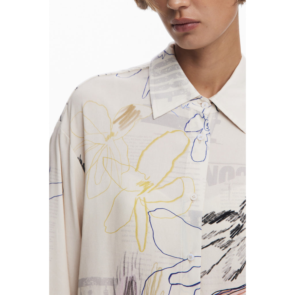 Desigual Camicia Donna Manica Lunga – Colore Bianco, Taglia S