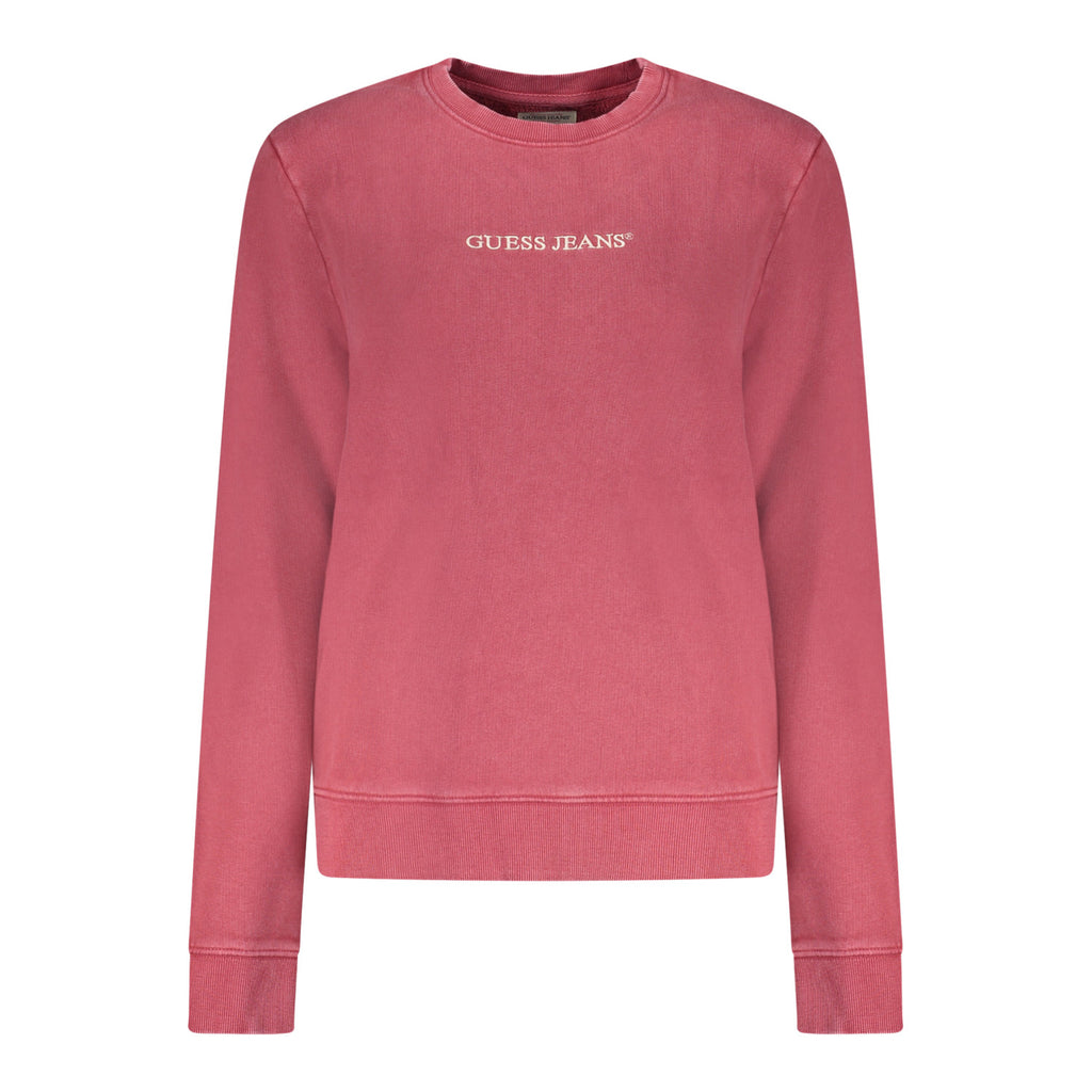 Guess Jeans Felpa Donna Girocollo – Colore Rosso, Cotone, Taglia L