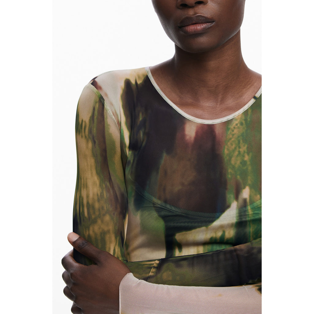 Desigual Abito Lungo Donna Verde Taglia S