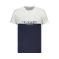 Trussardi T-Shirt Uomo Bicolore Bianco e Blu Taglia L