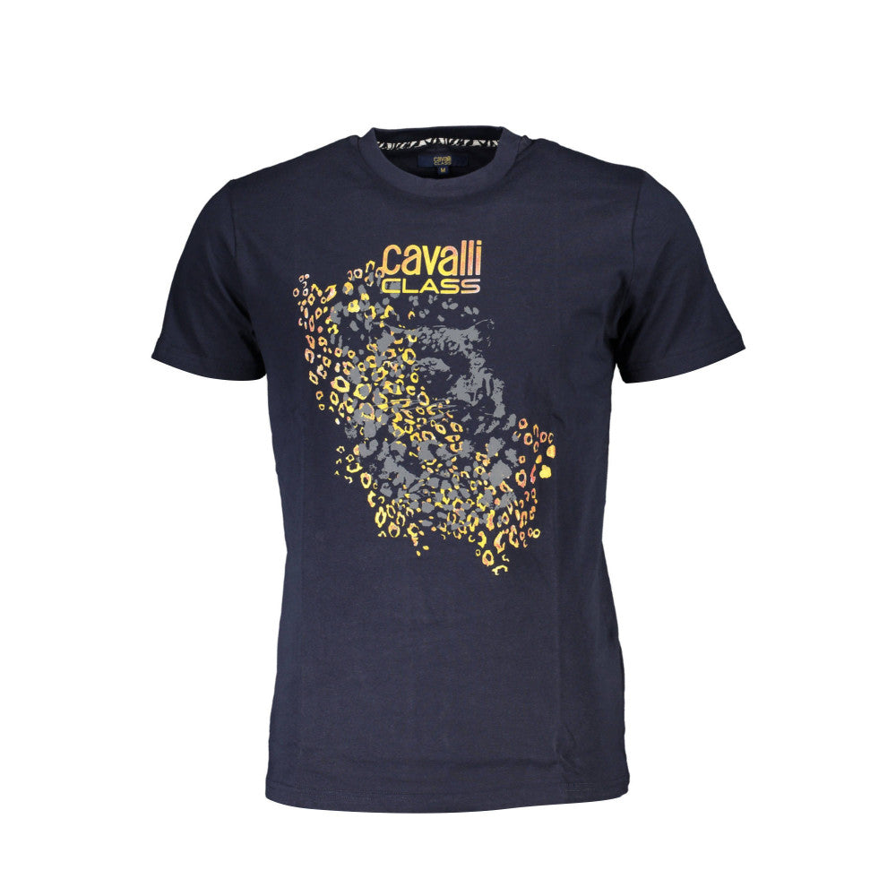 Cavalli Class T-shirt Uomo Manica Corta – Colore Blu, 100% Cotone, Taglia L
