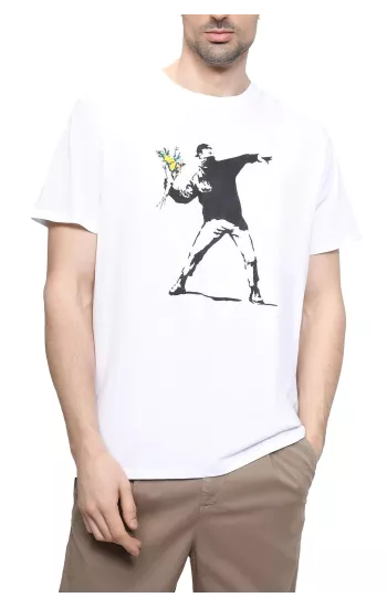 Guess Jeans T-shirt Uomo Manica Corta – Cotone Biologico, Colore Bianco, Taglia M
