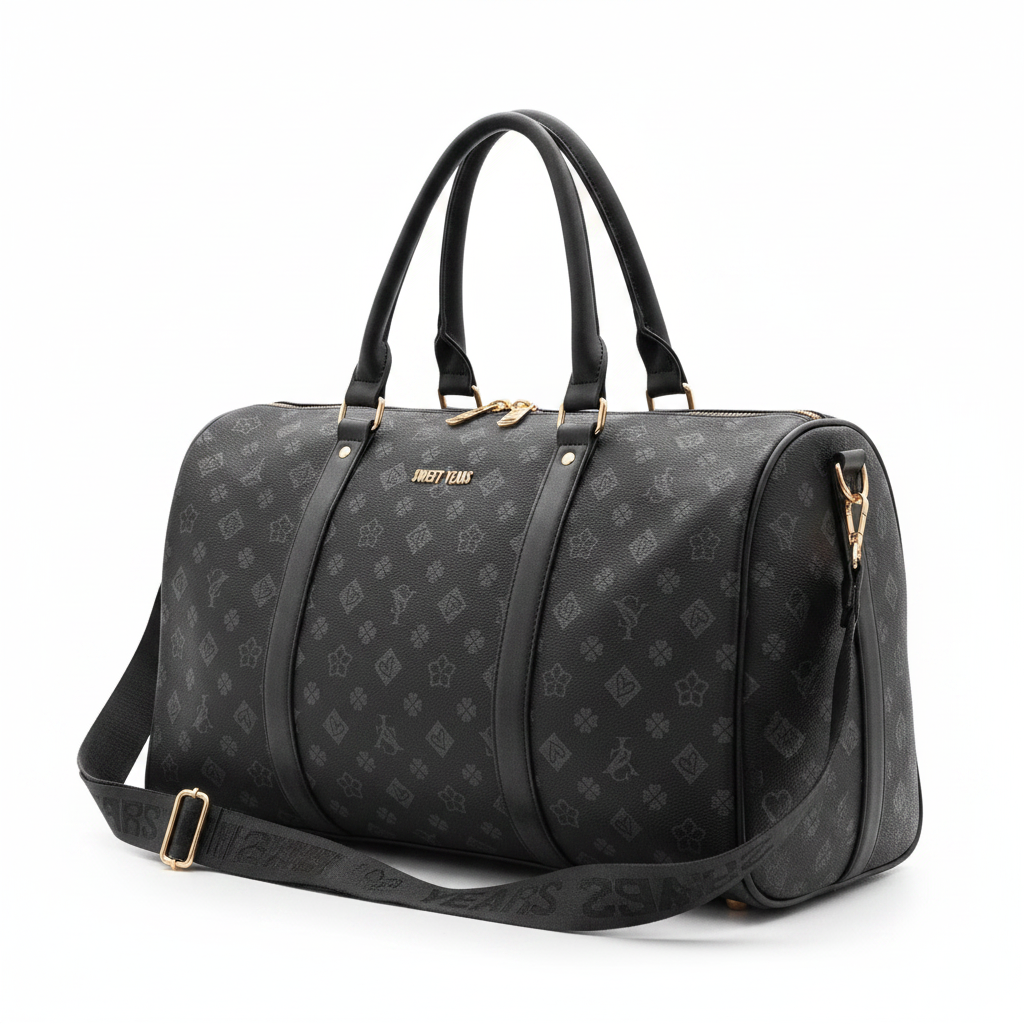 Borsa donna Sweet Years WSY9902 nera monogram – vista tre quarti