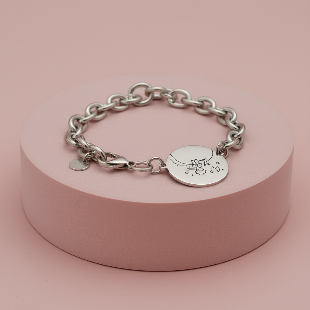 Lamù Bracciale Piccolo Principe - piedistallo rosa cipria