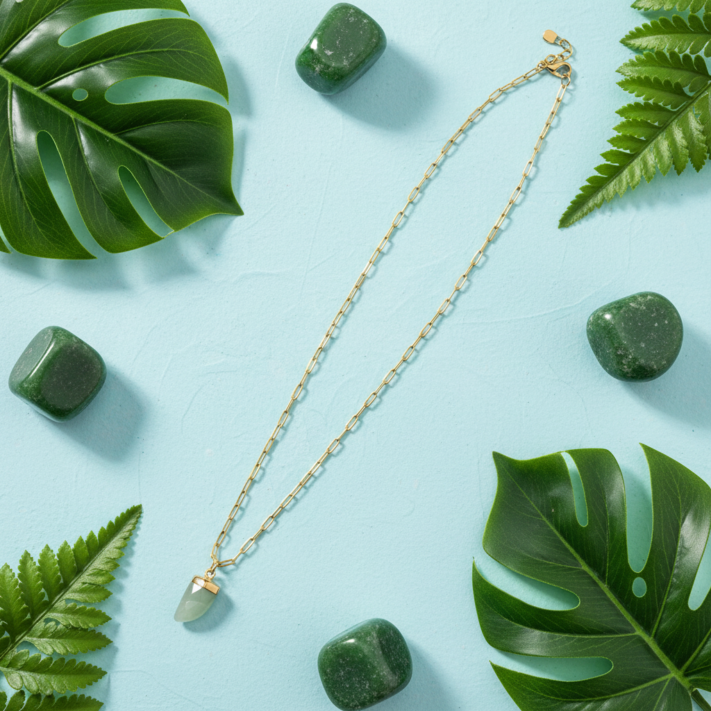 Collana corno giada verde mood editoriale