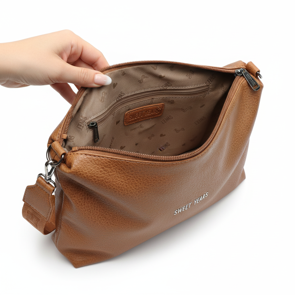 Borsa donna clutch Sweet Years WSY268-15 – interno aperto con fodera logo